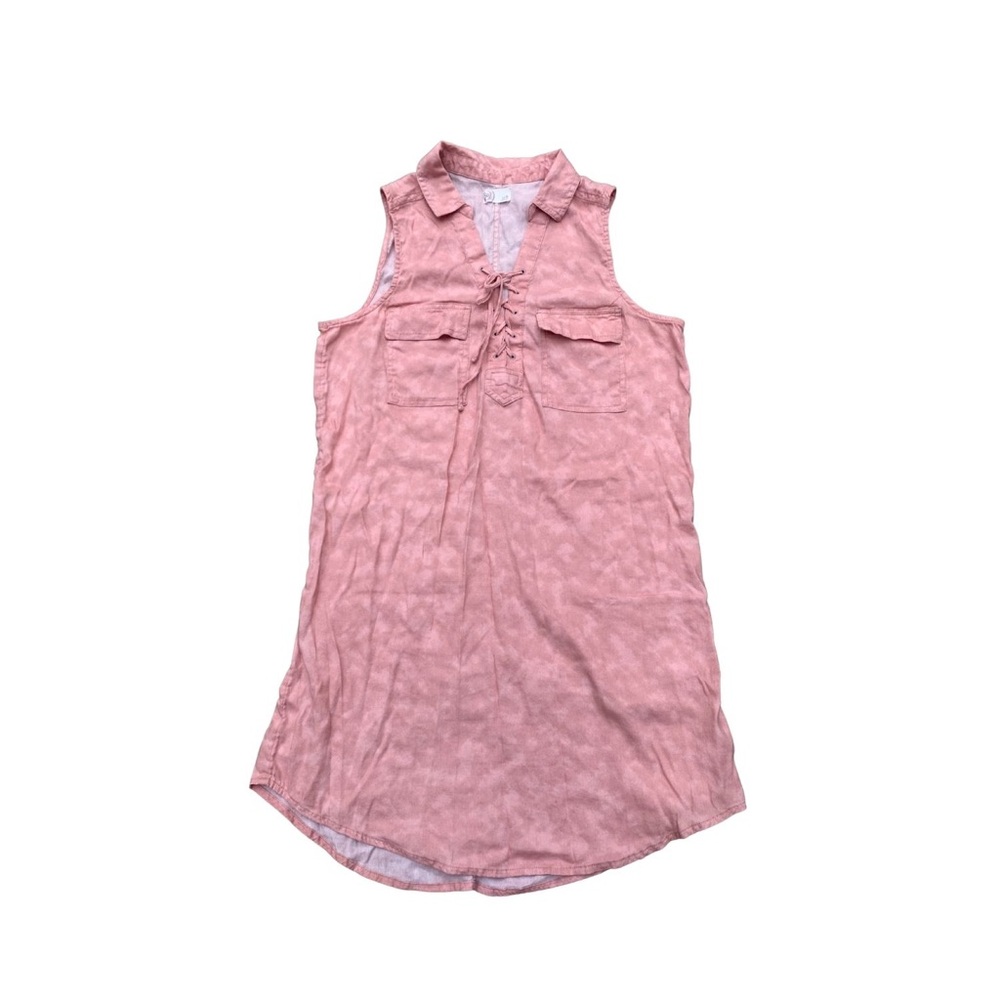SO Heritage Medium Pink Corset Shirt Dress Tank Cotton Boho Sleeveless Bohemian